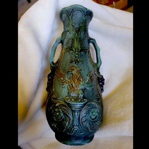 Green 1880-1890's Majolica Vase